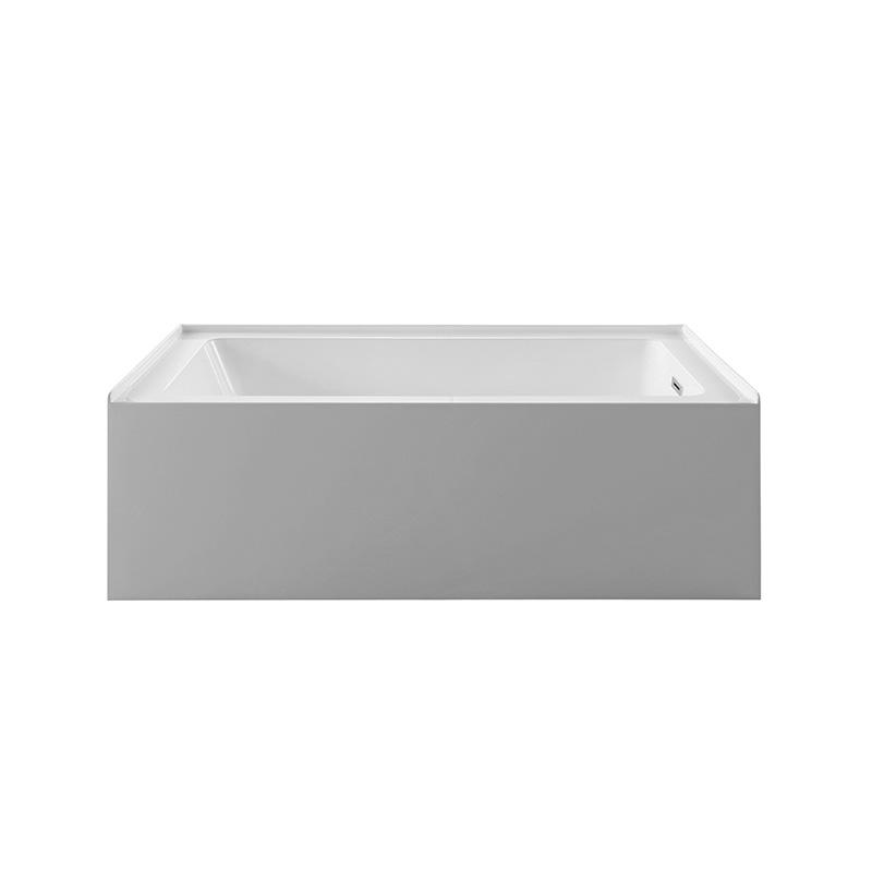 Bañera de inmersión con alcoba rectangular con desagüe derecho de 60 in en color blanco